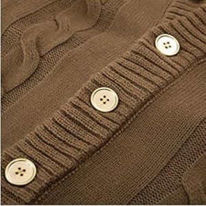 Cardigan décontracté en maille acrylique de haute qualité pour homme, col montant, manches longues, patchwork, bouton unique - Product Image 5