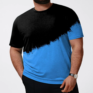 T-shirts décontractés à manches courtes et col rond pour hommes, grande taille, de haute qualité - 100% coton tricoté, écologiques, séchage rapide, respirants - Product Image 2