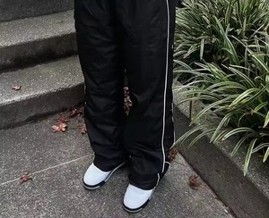 Pantalon de survêtement en nylon empilé Whiteaura International Hip Pop, streetwear, écologique, coupe-vent, avec cordon de serrage, poids moyen - Product Image 5