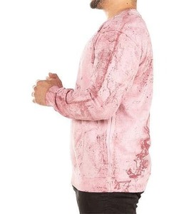 Sweat-shirt rose à col rond pour homme, coupe classique, tricoté, 100 % polyester, décontracté, streetwear, écologique, anti-plis, séchage rapide - Product Image 2