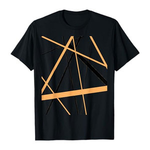 เสื้อยืดลายทางสีส้มและสีดำ คอกลม แขนสั้น สไตล์ลำลอง น้ำหนักเบา เหมาะสำหรับฤดูร้อน ทันสมัย - Product Image 1