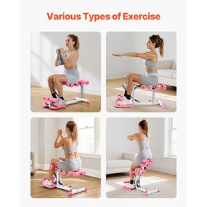 Macchina per Allenamento Glutei Regolabile, Alta Resistenza, 3 Bande Elastiche, Pieghevole, per Esercizi di Core, Gambe e Glutei, Trainer per Squat Profondi - Product Image 4