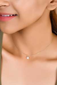 Collar con Colgante de Corazón de Diamante, Corte Redondo Pavé, Diamante Cultivado en Laboratorio, Oro Sólido de 14K/18K, Solitario, Uso Diario, Cadena Clásica de 18 Pulgadas para Combinar en Capas - Product Image 2