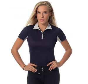 Premium Women's Casual Solid Equestrian <b>Compression</b> Shirt Short Sleeve Anti-Wrinkle Competition Wear Spandex/Polyester Front - Product Image 6
