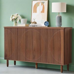 Credenza Moderna con Ante, Mobile Buffet Contemporaneo con Soluzione Pratica di Archiviazione - Product Image 1