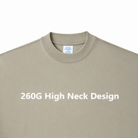 Camisetas de Hombre de Alta Calidad, 260GSM, Algodón Grueso y Pesado, Cuello Alto, Tallas Grandes, Personalizables con Logotipo, Estilo Urbano, Venta al Por Mayor, Proveedor OEM