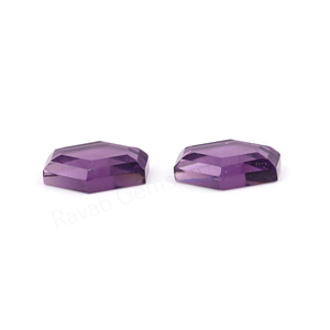<b>Top</b> Quality Amethyst Quartz Hexagon Shape Step Cut High Polish 10x16mm Loose Gemstone Cabochon Jewelry Making Pendant <b>Earring</b> - Product Image 4