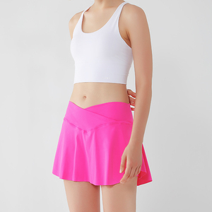 Jupe courte de sport pour femme en polyester et élasthanne, teinte sur mesure et sublimée, coupe trapèze, séchage rapide, pour le tennis, la course et l'athlétisme, vente en gros - Product Image 2