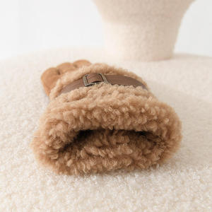 Women's <b>Sheepskin</b> Winter <b>Gloves</b> with Faux Fur Lining Thermal Wrist Length for Outdoor Use For <b>Men</b> - Product Image 3