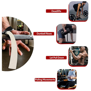 Sangles de musculation avec support de poignet, antidérapantes, en coton, pour la musculation et l'entraînement de force – Approvisionnement direct usine - Product Image 4
