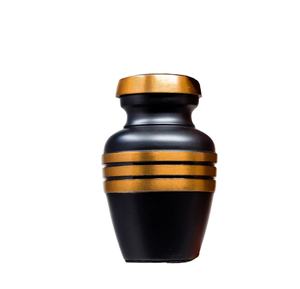 Urnas de recuerdo negras y doradas en miniatura Urna de cremación funeraria Modelo Guadalupe Lujan en latón para cenizas humanas Tamaño personalizado adecuado - Product Image 1