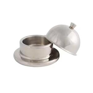 Mantequillera de acero inoxidable con tapa para mostrador de cocina o mesa de desayuno - Product Image 1