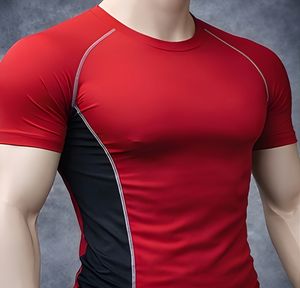 Camiseta Deportiva de Compresión para Hombre, Ajustada al Cuerpo, de Algodón Elástico, para Gimnasio, Entrenamiento, Running, Venta al Por Mayor - Product Image 2