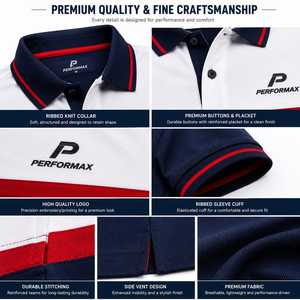 Camisetas de Golf para Hombre al por Mayor con Impresión por Transferencia de Calor, Logotipo Personalizado, Tejido Antiarrugas, 100% Poliéster, Manga Corta - Product Image 4