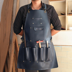 Rustic Distressed Genuine Leather Apron Smell Proof Heavy Duty Portable Vintage Workshop Professional Grade Multi-Function - Product Image 5