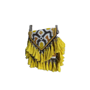 Bolso de mano vintage Banjara de yute con monedero, hecho a mano con bordados detallados para fiestas y eventos festivos - Product Image 1