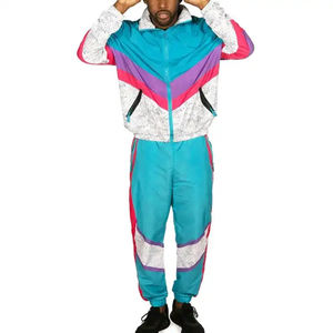 Ensemble de survêtement décontracté deux pièces coupe-vent de haute qualité, respirant, séchage rapide, en nylon, avec fermeture éclair, pour homme, été - Product Image 1