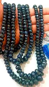Cuentas facetadas de zafiro azul natural místico recubierto, forma rondel, 8 mm, vendidas por hebra de 8 pulgadas de largo - Product Image 4