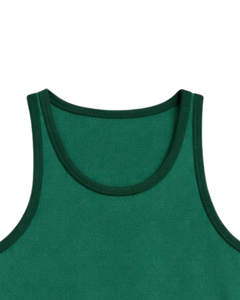 Dark Green <b>Men</b> Tank Top Sleeveless Cotton Gym Vest Solid Color Summer Casual Fitness Workout <b>Singlet</b> Breathable Sportswear - Product Image 4