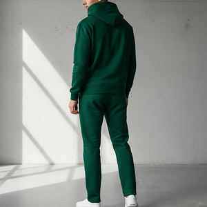 Conjunto Deportivo Informal de 2 Piezas para Hombre, 100% Algodón, con Logotipo Bordado Personalizado, Sudadera con Capucha y Pantalones Deportivos Holgados, Novedad 2025 - Product Image 3