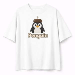 T-shirt Homme de Haute Qualité Penguin Brew Oversize en Coton Premium Streetwear avec Logo Café Unisexe Décontracté 2026 - Product Image 3