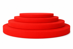 Escalones Circulares de Espuma Roja para Escenario, Plataforma Elevada para Eventos, Tamaño Personalizado para Podio de Exhibición - Product Image 1