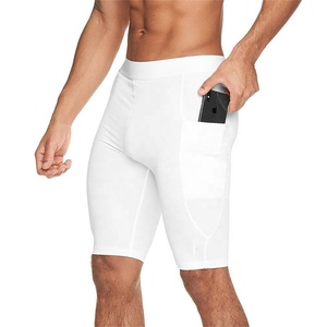 Fitness Shorts Elastic Waist Compression Tight Shorts Sports <b>Trousers</b> Gym Tight Compression Shorts Side Pocket - Product Image 1