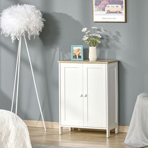 "Living Room Freestanding <b>Cabinet</b> with 2 Adjustable Shelves & 3 Tier <b>Storage</b>" - Product Image 2