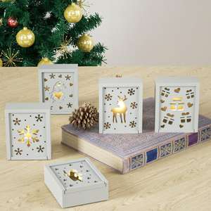 Christmas Silhouette Box Snowflake Elk Christmas Tree Angel <b>Egg</b> Light Resin Silicone Mold - Product Image 3