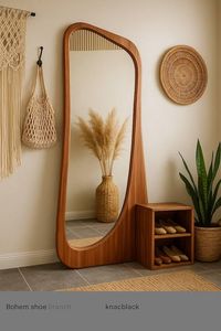 Decorative Handmade Modern Round Wooden Wall <b>Mirror</b> Eco-Friendly Hanging <b>Mirror</b> - Product Image 2