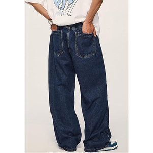 Jeans baggy vintage élégants pour hommes, coupe large, denim, streetwear décontracté, pantalon tendance - Product Image 2