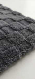Jolly Fabrics Medium Weight 280 GSM Jacquard Weave Warp Suede Faux <b>Fur</b> Fabric Checkered Pattern Breathable Thick Dress Material - Product Image 6
