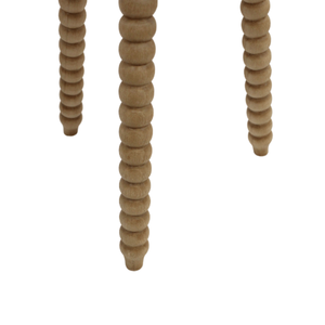 Mesa auxiliar de la colección Bobby moderna, acabado natural de madera maciza de Mindi para dormitorio y sala de estar - Product Image 3