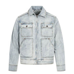 Chaqueta de Mezclilla para Hombre, Invierno, Transpirable, Ecológica, de Alta Calidad, con Cuello Alto y Logotipo Frontal, 100% Algodón, Hecha en Pakistán, Disponible en Stock - Product Image 1