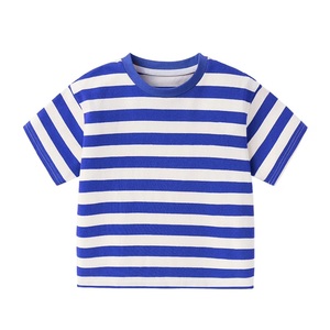 T-shirts rayés pour garçons, respirants, doux, à bas prix, design tendance, manches courtes, col rond, pour enfants. - Product Image 5