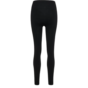 Women's <b>High</b> Waist Full Length Yoga Leggings Black Seamless With White Logo On Right Leg Heat Transfer Printing - Product Image 3