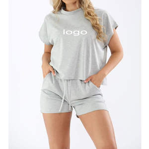 Ensemble Twin de T-shirt et Short de Qualité Supérieure 100% Coton, Ensemble 2 Pièces pour Femmes à Prix Raisonnables, Service OEM Coton - Product Image 3