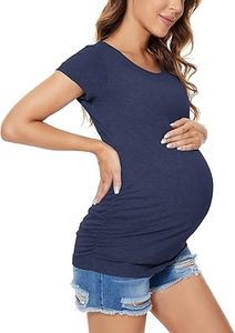 T-shirt de maternité personnalisé de haute qualité pour femme enceinte, décontracté, manches courtes, grande taille, 100 % coton, pour filles - Product Image 4