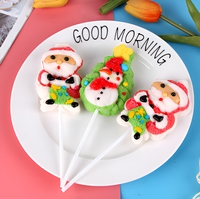 Bonbons de Noël 36g, sucettes en guimauve en forme de Père Noël, bonhomme de neige, arbre, goût sucré, boîte de 18 bâtonnets/boîte