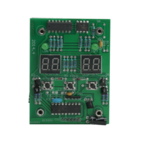 Carte mère de circuit électronique intégré assemblée pour machine textile, avec affichage numérique vert et boutons poussoirs