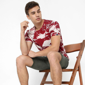 Camiseta de algodón tie-dye para hombre, 100% suave y transpirable, estilo casual urbano, con logo personalizado, manga corta, para verano, venta al por mayor - Product Image 6