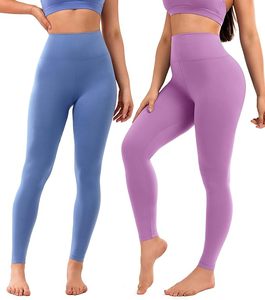 Leggings d'été sans couture super extensibles taille haute pour femme gris avec fermeture éclair, effet push-up, coupe slim, 100 % coton - Product Image 1