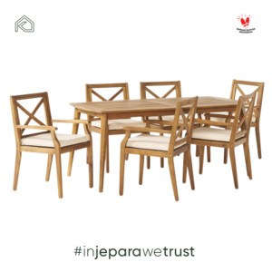 Timeless Solid Teak Wood Outdoor Dining <b>Set</b> <b>Restaurant</b> Patio Garden Resort Hotel Furniture Handmade Indonesia Durable Weather - Product Image 1