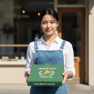 กล่องพิซซ่ากระดาษคราฟท์พิมพ์ลายแบบพรีเมียม เป็นมิตรกับสิ่งแวดล้อม ปลอดภัยสำหรับไมโครเวฟ พร้อมปั๊มร้อน สำหรับร้านอาหารและบริการจัดส่งอาหาร - Product Image 6