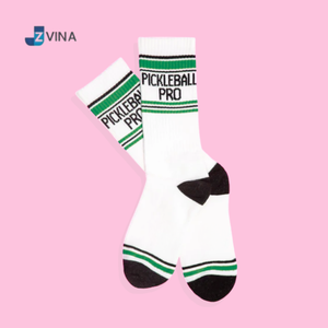 JZVINA Pickleball Crew <b>Socks</b> <b>White</b> Blue Black Striped 100% Cotton <b>Men</b> Sports Breathable Knitted Spring - Product Image 5