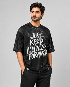 T-shirt sportif pour homme Euro à manches courtes, coupe oversize, sublimation, motif géométrique, séchage rapide, coupe classique, col rond, tricoté en polyester - Product Image 1