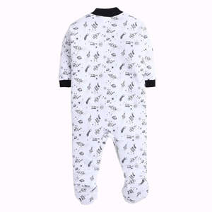 Fabricant de barboteuses pour bébés, vêtements d'été unisexes pour nourrissons en coton biologique imprimé sur mesure, fermeture à boutons-pression, usine - Product Image 2