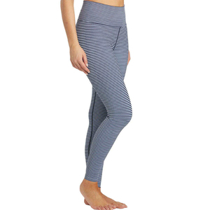 High Waist Striped Leggings Gym Women spandex/polyester Leggings Butt Lifting Soft Workout <b>Tights</b> Seamless Leggings for Sale - Product Image 2