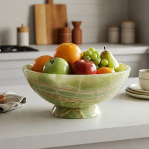 Suministro Directo de Fábrica, Plato de Piedra Natural de Lujo de Alta Calidad, Diseño Elegante Tallado a Mano, Ónix Verde Resistente al Calor - Product Image 1