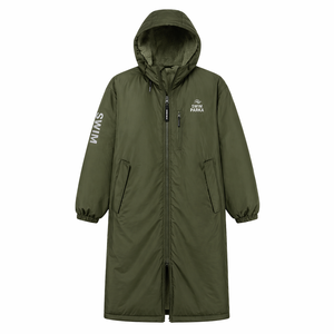 Parka de bain personnalisée à capuche, imperméable, avec doublure en polaire douce, longue robe de change pour piscine, plage, activités de surf - Product Image 2